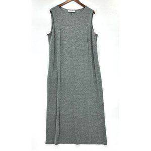 Maggy London Maxi Dress Womens Sleevless Slinky Side Slit Heather Green 2X